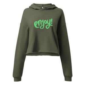 Alternative view of Crop Hoodie "ENJOY!"