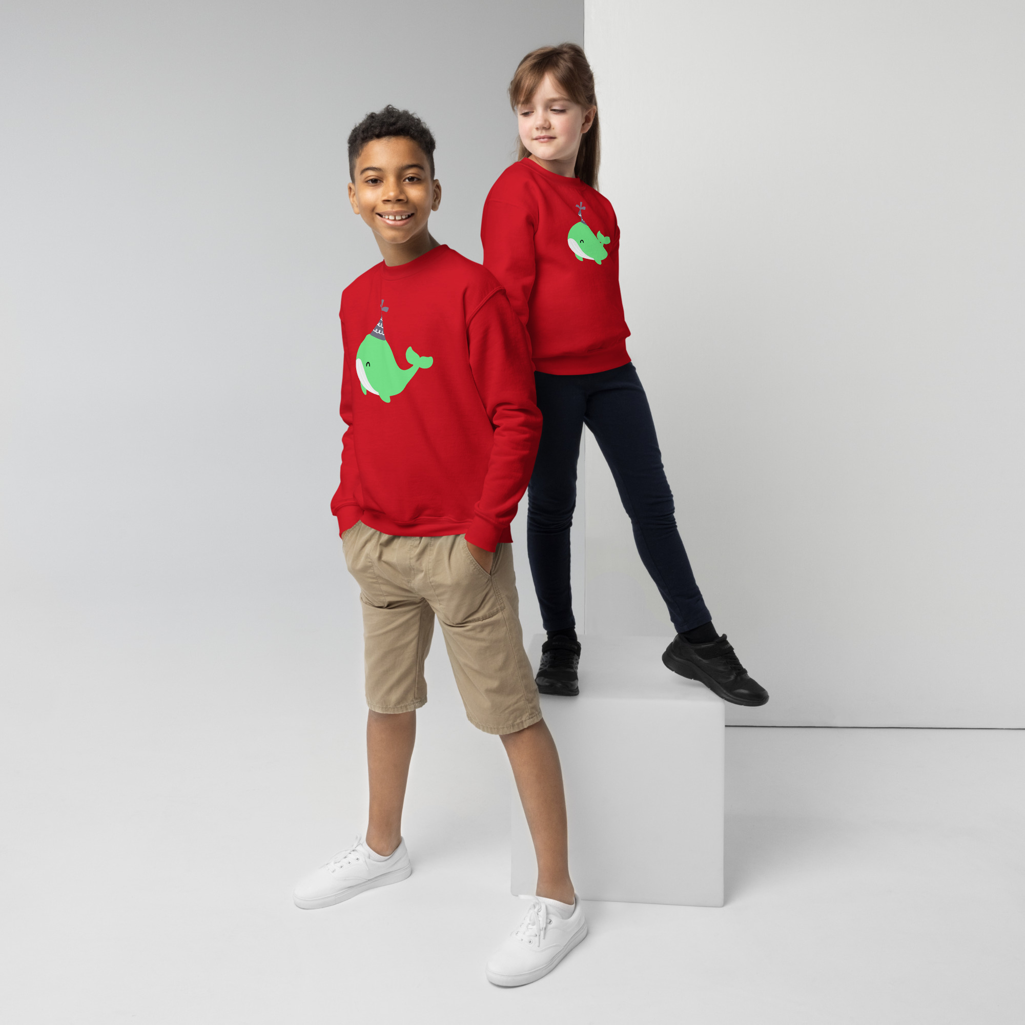 Youth crewneck sweatshirt "Party Whale" - Image 12