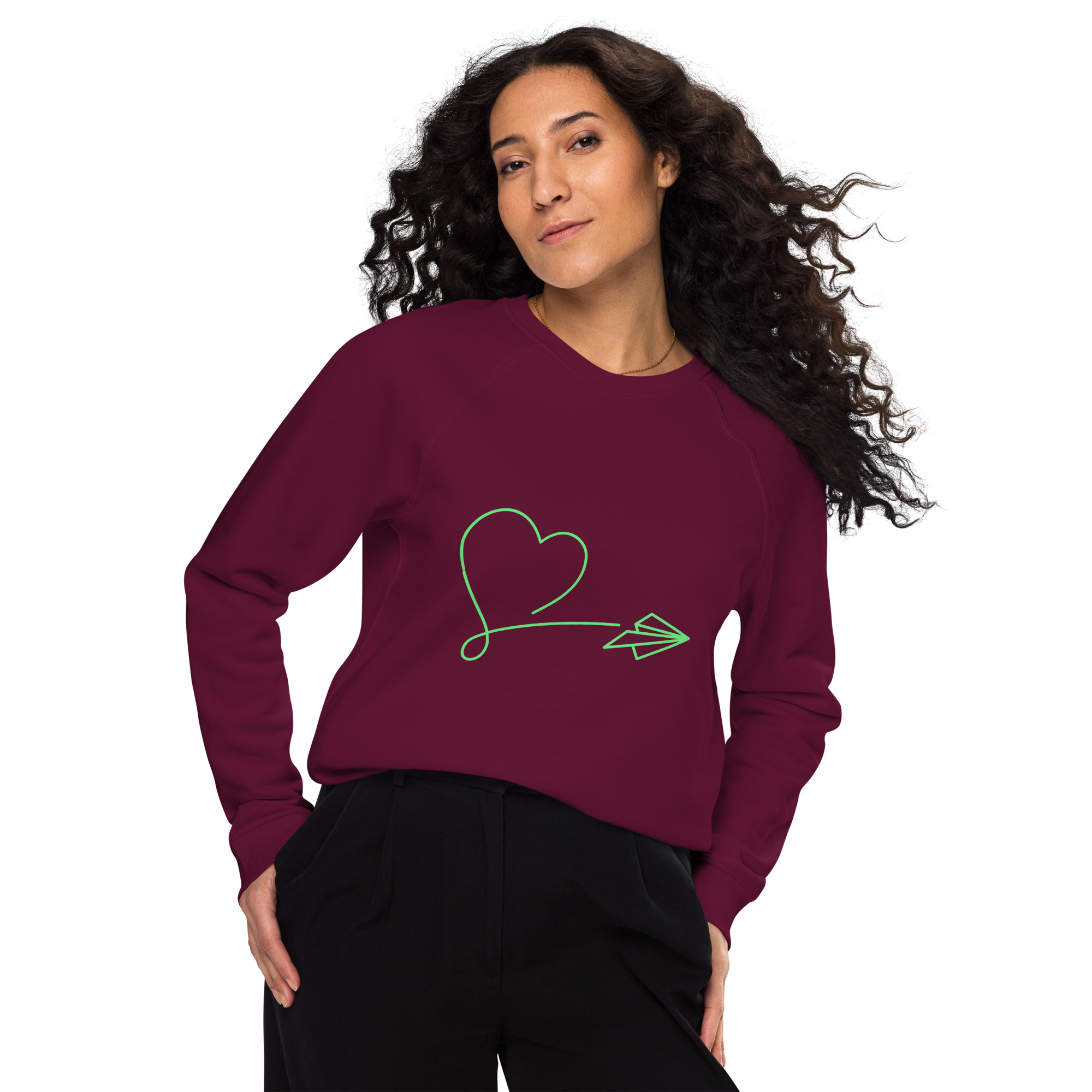 Unisex organic raglan sweatshirt - Image 3