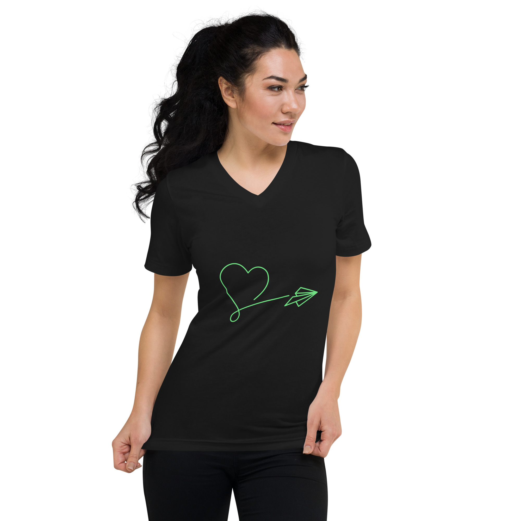 Unisex Short Sleeve V-Neck T-Shirt - Image 2